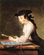 jean-Baptiste-Simeon Chardin The Draughtsman oil painting on canvas